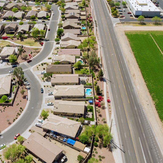 Aerial,View,On,The,Landscape,Of,The,Residential,Street,Of Aerial,View,On,The,Landscape,Of,The,Residential,Street,Of